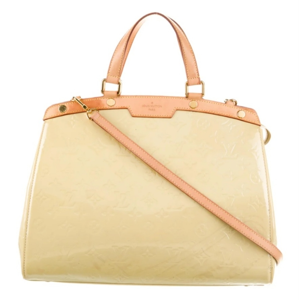Authentic LV Monogram Vernis Brea GM in Yellow